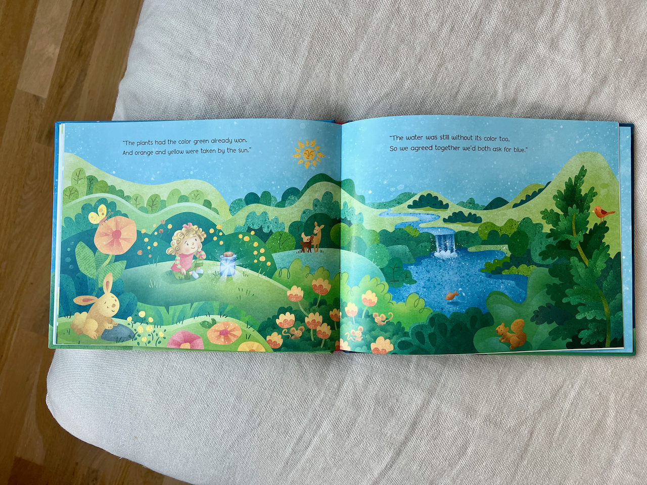 Inside pages showing colorful nature scenes
